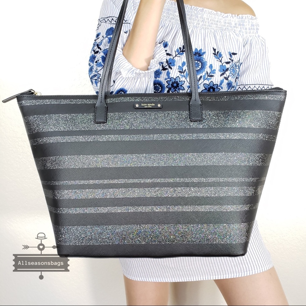 NWT kate spade large HANI Haven lane tote stripe - Picture 2 of 7